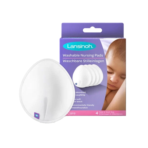 Lansinoh coussinets d'allaitement lavables (4 blancs)