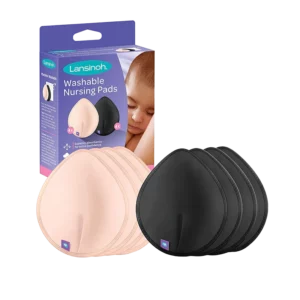 Lansinoh Coussinets d'allaitement lavables Rose & Noir - 8 unités